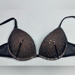 LS BLK/SEQUIN Perfectly Me Push-Up , 32B *P1033